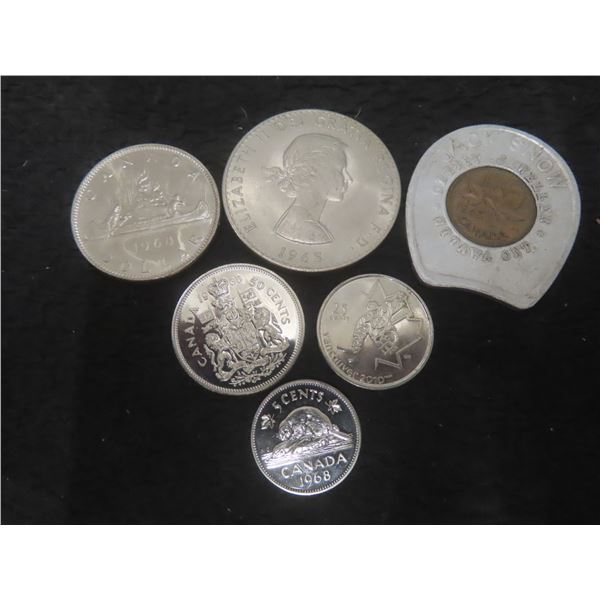 Canadian Coin Collection – Includes 1968 $1 Coin and 50-Cent Coin