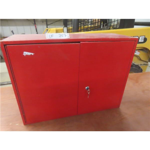 Wall Hanging Parts Cabinet with Keys – 26½ × 20 × 10", Broken Door