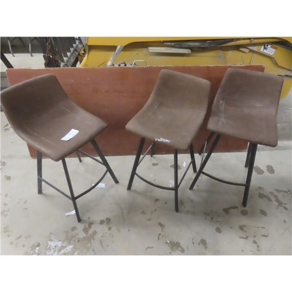 Leather-Like Bar Stools, 34" Tall – Qty 3