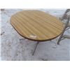Image 1 : Oval Table with Metal Legs – 47½ × 36 × 29½"