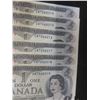 Image 10 : 6x 1973 Uncirculated $1 Bills With Consecutive Serial No.