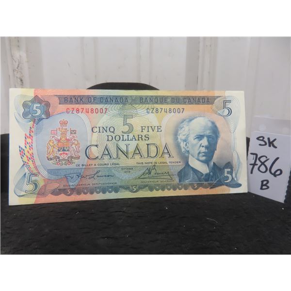 1972 Canada $5 Bill- AU