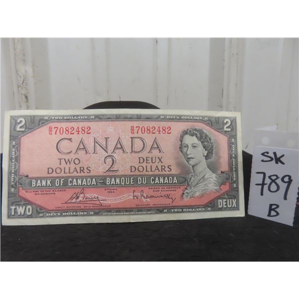 1954 Canada $2 Bill - Excellent Condition