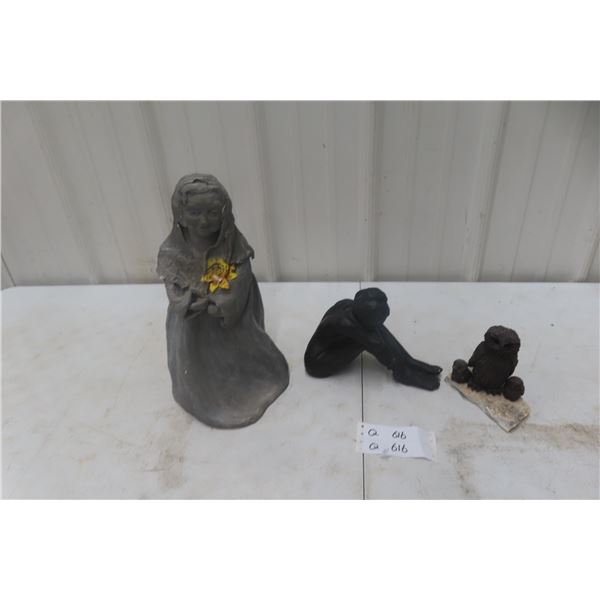 3 Sculptures — Biggest 14" Tall