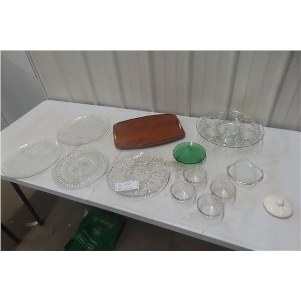 Cut Glass Trays, Serving Ware and Anchor Bowls