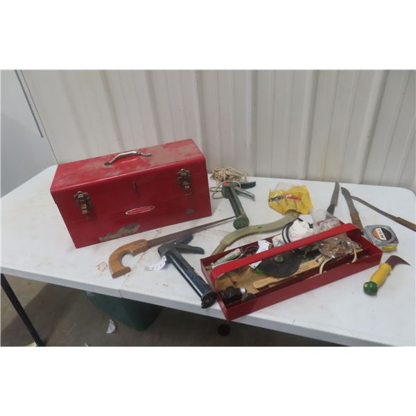 Teco Master Metal Tool Box and with  Odds Hand Tools