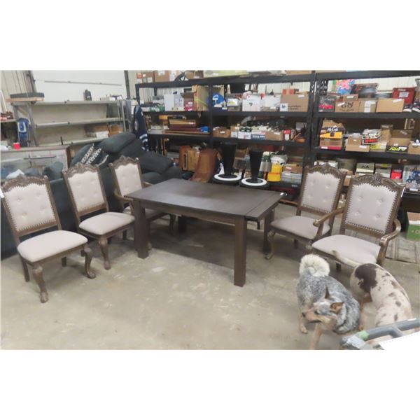 Modern Table and 5 Chairs, 30" × 63" × 38"