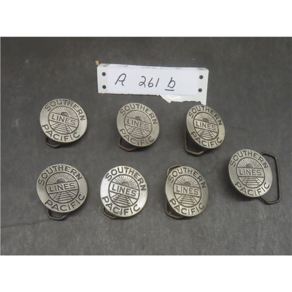 Pewter Railway Belt Buckles – 1960s – 1 3/4" Diameter – Qty 7