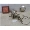 Image 1 : Vintage Meat Grinder, Ingraham Electric Clock and Trivet