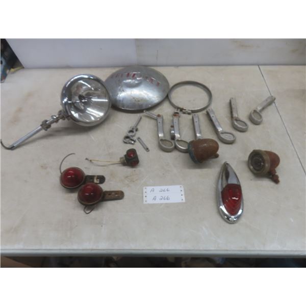 Vintage Unity Post-Mount Spotlight, Chevy Hubcap and Marker Lights and More