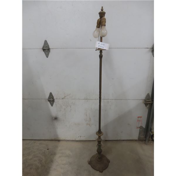 Antique Floor Lamp with Bulbs – No Shade – 61" H