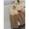 Image 3 : Vintage Hand-Knitted Wool Cowichan-Style Sweater – Hunting Theme Motif