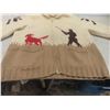 Image 4 : Vintage Hand-Knitted Wool Cowichan-Style Sweater – Hunting Theme Motif