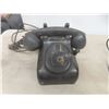 Image 10 : 3 Vintage Phones and Ham Radio Cord (Damage on Back of No-Dial Phone)
