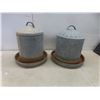 Image 2 : Galvanized Chicken Feeders – Qty 2