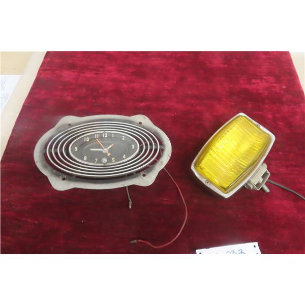 1956 GM Oldsmobile Car Dash Clock and Japan Fog Light