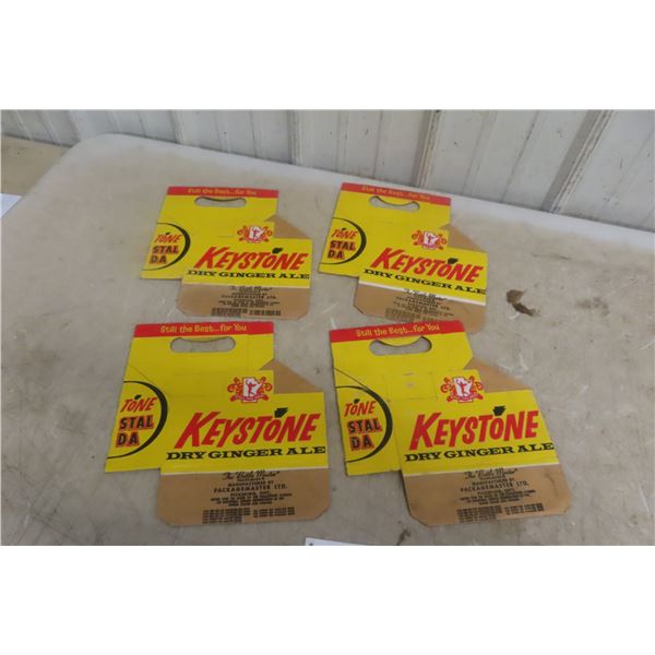 Vintage Keystone Dry Ginger Ale Soda Cardboard Cartons – NOS – Qty 4