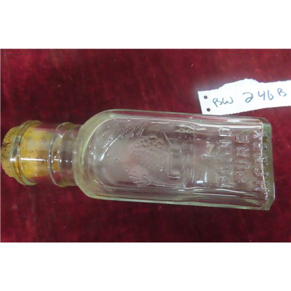 Antique Honey Acres 1 lb. Pure Honey Beehive Glass Jar with Cork Lid