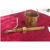 Image 1 : Early 20th Century Fairbanks Brass 1-Quart Grain Bushel Scale with Bucket and Handle