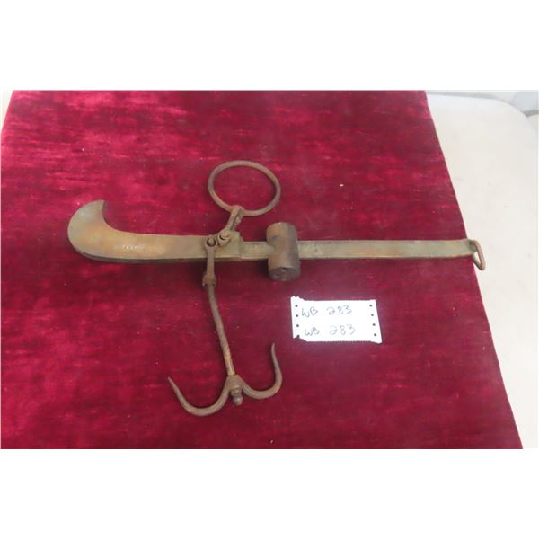 Very Rare Antique Georgius Rex (GR) Fur Trade Era Weigh Scale – Crown Hallmark 80 IB – No. 031233 –