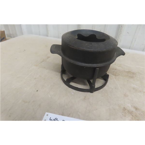 19th Century Cast Iron Ornate Crock/Fondue Pot