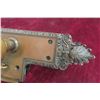 Image 2 : Late 1800s Victorian Era Ornate Brass Door Knobs and Back Plates with Mortise Lock and Deadbolt – 1