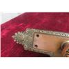 Image 4 : Late 1800s Victorian Era Ornate Brass Door Knobs and Back Plates with Mortise Lock and Deadbolt – 1