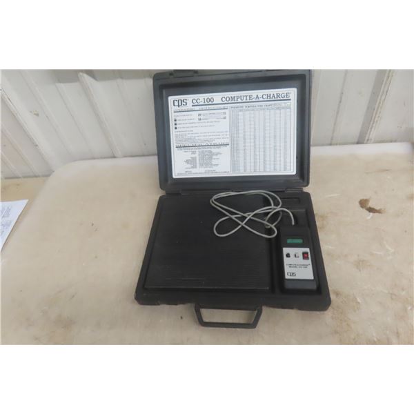 Compute-A-Charge Refrigerant Scale CC-100 – Imperial or Metric – Powers Up and Working (Needs 9V Ba