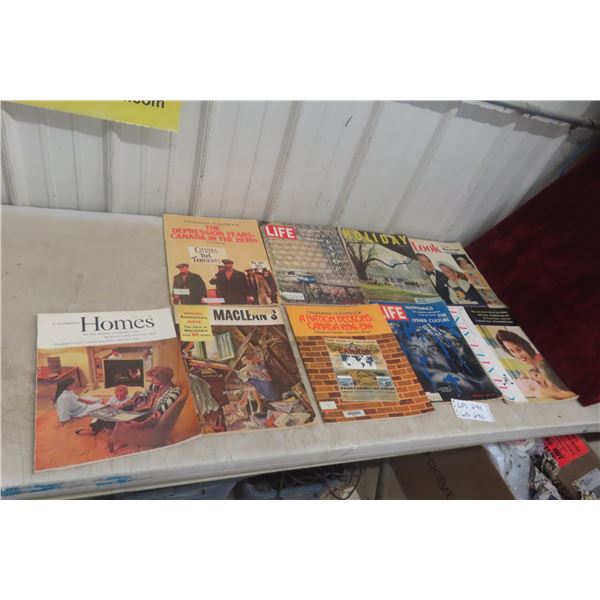 Vintage Magazines – Qty 9: Chatelaine, Life, Macleans, Look, Canadian Homes and Great Depre
