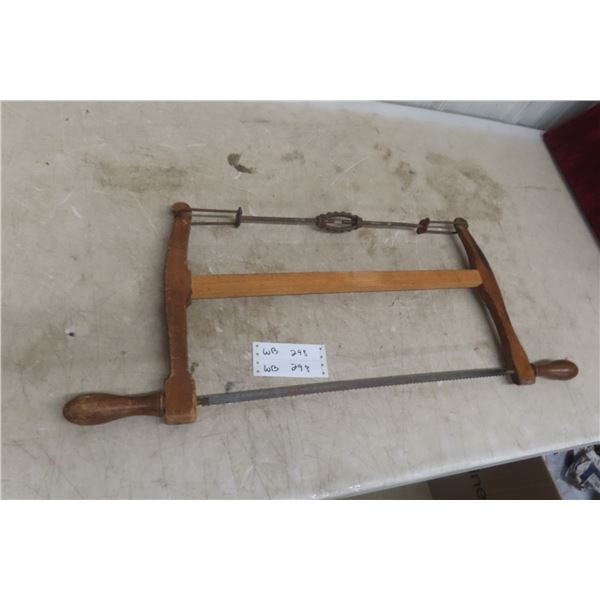 Antique Wood Cross-Cut Bow Hand Saw – 30" Wide