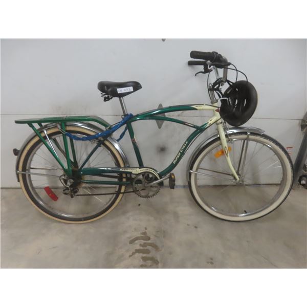 Supercycle Cruiser Variable Speed Bicycle with Chrome Fenders and Helmet – 27"