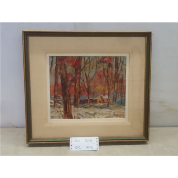 Framed Oil Painting by Norbert Collins – 17" x 18"