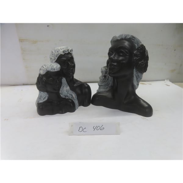 Black Coral Statues – Qty 2 – Tallest 8" – Made in Hawaii