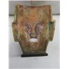 Image 5 : Aztec-Style Mosaic Burial Death Mask, 8 3/4" x 6½", and Hand-Carved Jewelry Box with Hidden Compart