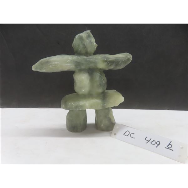 Signed Soapstone Inukshuk Sculpture Carving – 6½" Tall