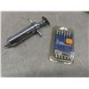 Image 6 : Calf Feeder Muffs, Tagger with Tags, Vintage Veterinary Instruments – Teat Slitter, Syringe and Mor