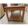 Image 3 : 3-Piece Matching Oak Coffee Table Set with 2 End Tables – 21" x 22" x 26" and 16" x 49½" x 23"