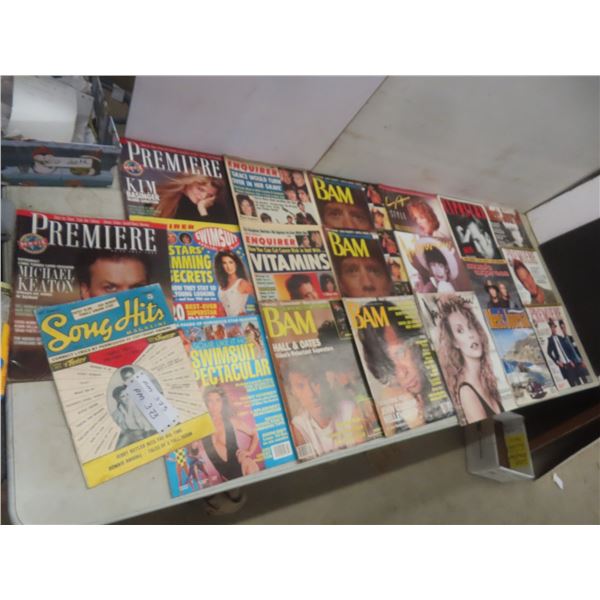 Magazines – Qty 20: Premiere, National Enquirer, Bam, Song Hits and More
