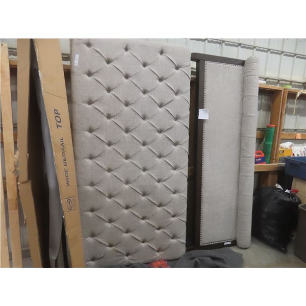 King Size Bed with Upholstered Headboard, Footboard and Rails