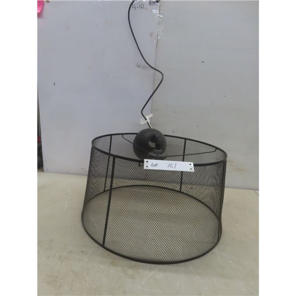 Industrial Style Hanging Black Mesh Light – 9½" x 17½"