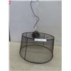 Image 1 : Industrial Style Hanging Black Mesh Light – 9½" x 17½"