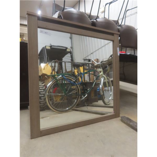 Wood-Framed Mirror – 39" x 39"