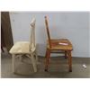 Image 5 : Vintage Children's Wood Table and 2 Chairs – In Need of TLC – 19½" x 22" x 18"