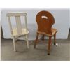 Image 6 : Vintage Children's Wood Table and 2 Chairs – In Need of TLC – 19½" x 22" x 18"