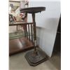 Image 8 : End Table with Glass Top – 20" x 22" x 24" and Vintage Plant Stand – 27" H