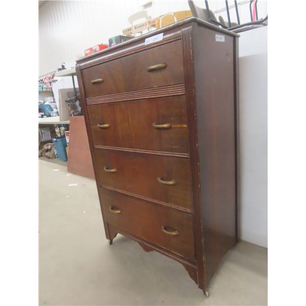 Vintage Dresser with 4 Drawers and Castors – 46½" x 18" x 30"