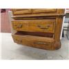 Image 7 : Oak-Style Armoire with Dual Upper Cabinets and Lower Storage Drawers – 63" x 41" x 20"