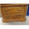 Image 8 : Oak-Style Armoire with Dual Upper Cabinets and Lower Storage Drawers – 63" x 41" x 20"