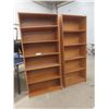 Image 1 : 2 Bookcases: 4 & 5 Shelf – 72" x 32¼" x 11½" and 72" x 28¼" x 11½" – Some Shelf Clips Missing