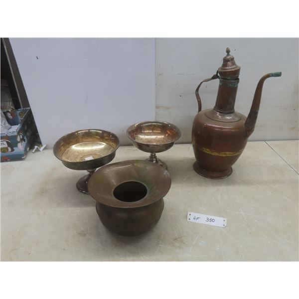 Brass Spittoon, Copper Pitcher and More